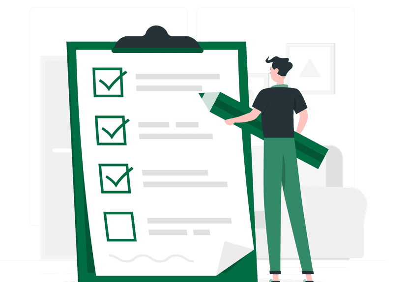 hombre con checklist grande